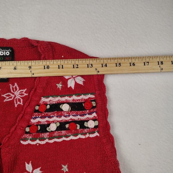Designers Originals Studio Ugly Sweater Vest Womens sz M Christmas Scottie Dog - Picture 6 of 7